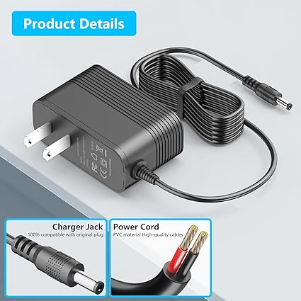 36V Charger for 29.6V Battery Vacuum Cleaner Replacement for Trucozie T352, Iirios Q5 Pro, Fieety V7 550W 45Kpa Vacuum C