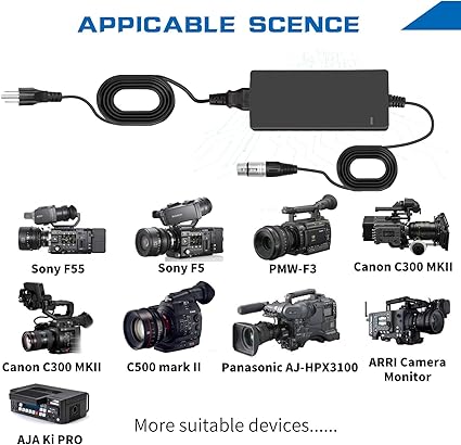 4 pin XLR Power supply/12volt Power Supply 4 pin XLR for Sony F55 Venice, Canon C500 MKII, Panasonic, Zaxcom Fusion Came