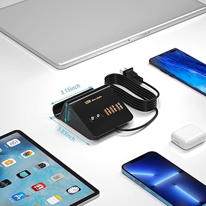 USB C Charging Station 35W, 6-Port (3 USB-C and 3 USB-A) Desktop Fast Charging Station for iPhone 14/13/12,Samsung Galax