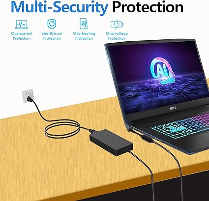 240W 20V 12A AC Adapter for MSI Pulse GL76 GL66 Crosshair 15 16 17 Katana GF76 Stealth 14 Studio A13FV ms-14K1 ms-1543 L