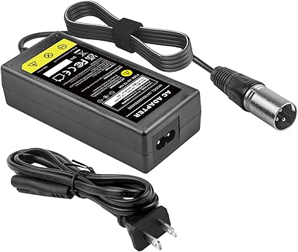 60W Scooter Battery Charger for LASHOUT Electric Bike, 24V 2A Lithium Charger Compatible with Jazzy Power Chair,Pride Ho