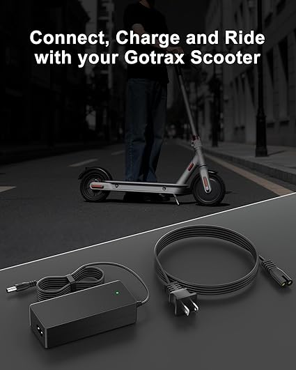 42V 2A for Gotrax Electric Scooter Charger – Compatible with GoTrax GXL V2, Apex, XR Ultra, for Go Trax Electric Scooter