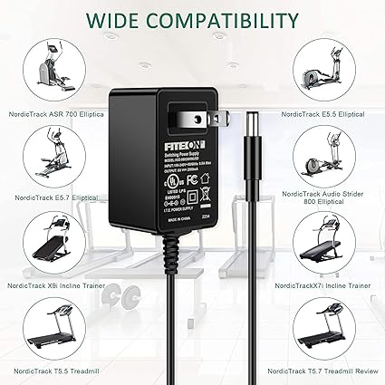 6V AC Power Adapter Compatible With Nordictrack 800 E7 SV GX4.0 GX2.0 E5.5 ASR 630 700 990 E5.7 Elliptical A.c.t. Pro Au