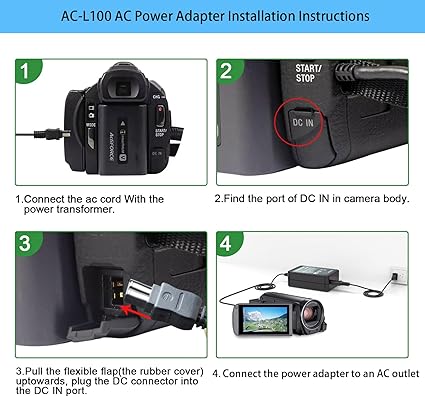 AC-L100 for Sony Handycam Camcorder Charger Cord Power Supply Adapter, fit for Sony Hi8 DCR TRV128 TRV103 TRV130 TRV150,