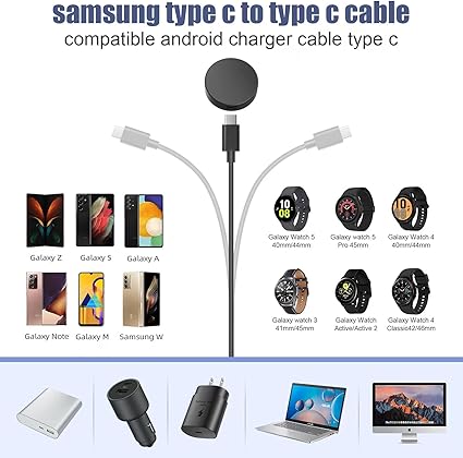 Galaxy Watch Charger(Split) C Charger Cable Fast Charging, 25W Super Fast Charger Compatible with Galaxy Watch 7/6/6 Cla