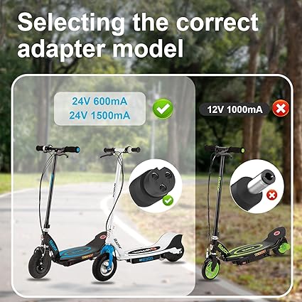 for Razor MX350 Charger Battery Cord for Dirt Bike, Pocket Mod, MX400, E100, E125, E150, E200, PR200, Quad Moped, Sports