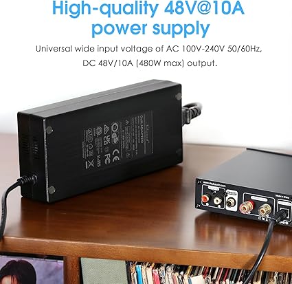 Nobsound 48V10A DC Power Supply Adapter 480W 100-240V Transformer for Amplifier Connector Type Barrel Connector Compati