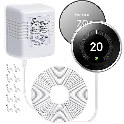 Thermostats 24 Volt Transformer C Wire Power Adapter for Nest 3rd Gen, Ecobee, Honeywell WiFi Thermostats, Power Supply
