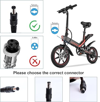 UL Certified 54.6V Electric Bike Power Adapter, Fast Electric Scooter Charger for 48V Lithium Battery, DC Connector 5.5m