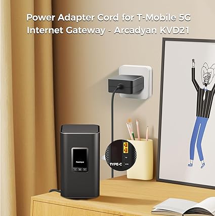 45W USB-C Power Adapter for T-Mobile 5G Internet Gateway Arcadyan KVD21, Sagemcom Fast 5688W, TMO-G4SE, TMO-G4AR Home Wi