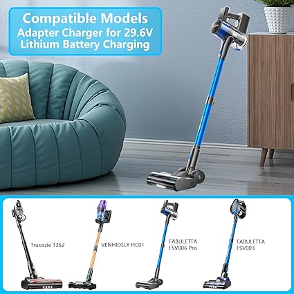 36V 0.5A Charger for 29.6V Battery Vacuum Cleaner Compatible with FABULETTA FSV006 Pro, FSV003, VENHIDELY HC01,Trucozie 36V 0.5A Charger for 29.6V Battery Vacuum Cleaner Compatible with FABULETTA FSV006 Pro, FSV003, VENHIDELY HC01,Trucozie
