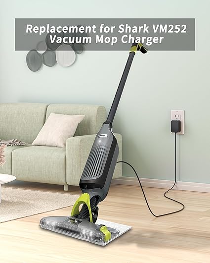 Replacement for Shark Vacmop Charger - 13.3V Versatile Dual Connector Compatible with Shark VM252 VM251 VM252C QM250 VM2