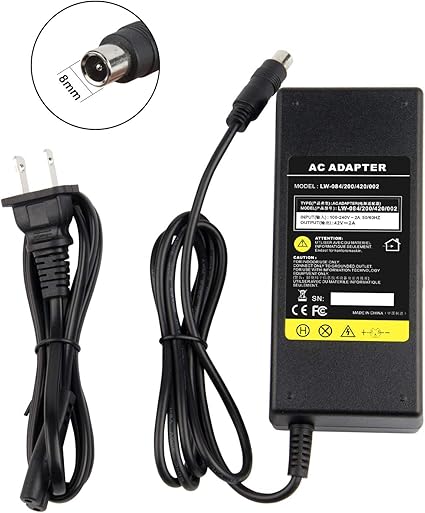 42V 2A Adapter Replacement for Segway Ninebot Charger Xiaomi M365, Bird, Lime, Lime-S, Skip, Spin, Segway Ninebot Electr