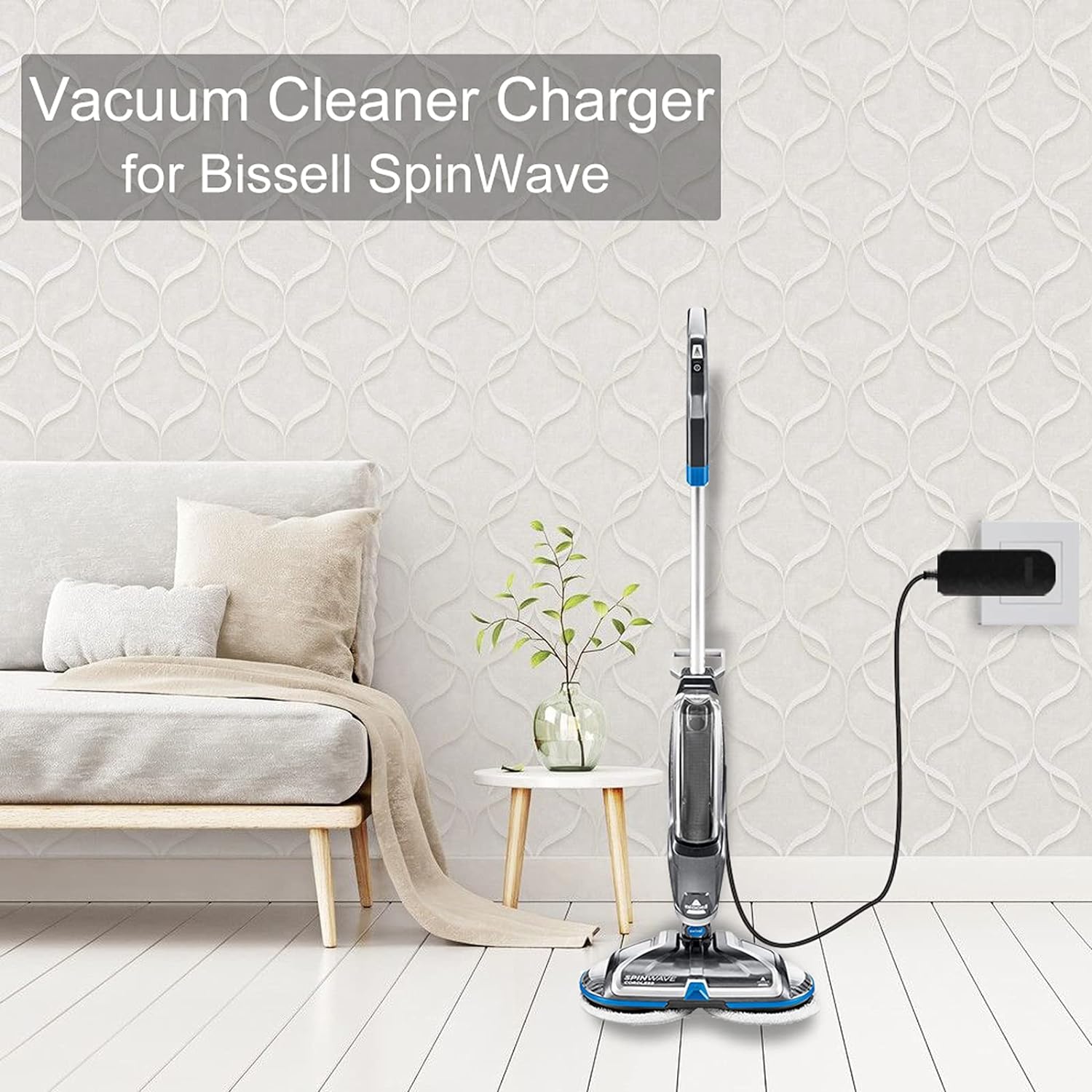Charger for Bissell SpinWave Mop Power Cord Compatible with Bissell 2315/2315A/23157/23158/23159/2037, 1614563 Charging