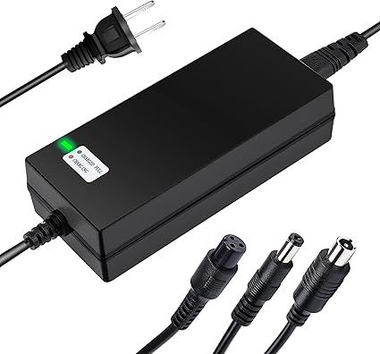 42V 2A Charger 3 Plugs(8mm 3-Prong, 5.5mm DC connectors and 8mm/0.31in one-Prong) Universal for 36V Lithium Battery Con