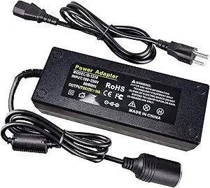 AC to DC Converter, 100V ~ 240V to 12V 10A 120W, Car Cigarette Lighter Socket AC/DC Power Supply Adapter Transformer for