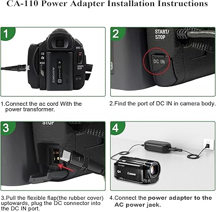 CA-110 Camcorder Charger CA110 Power Adapter Kit fit for Canon VIXIA HF M50 R800 R80 R700 R500 M52 M500 HF-R70 HF-R72 HF