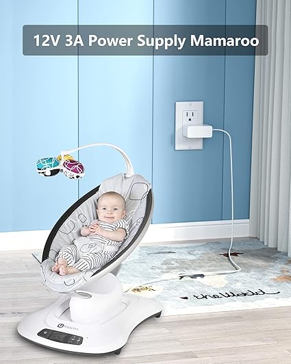 12V 3A for 4moms Mamaroo Power Cord Compatible with 4moms mamaRoo 2/4, for 2015 mamaRoo Infant Seat, Rockaroo Baby Swing