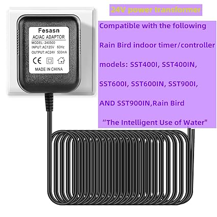 Replacement Rain Bird Power Supply,Compatible Rain Bird UT1 SST Series,Sprinkler System,Indoor Irrigation Timers.24V Spr