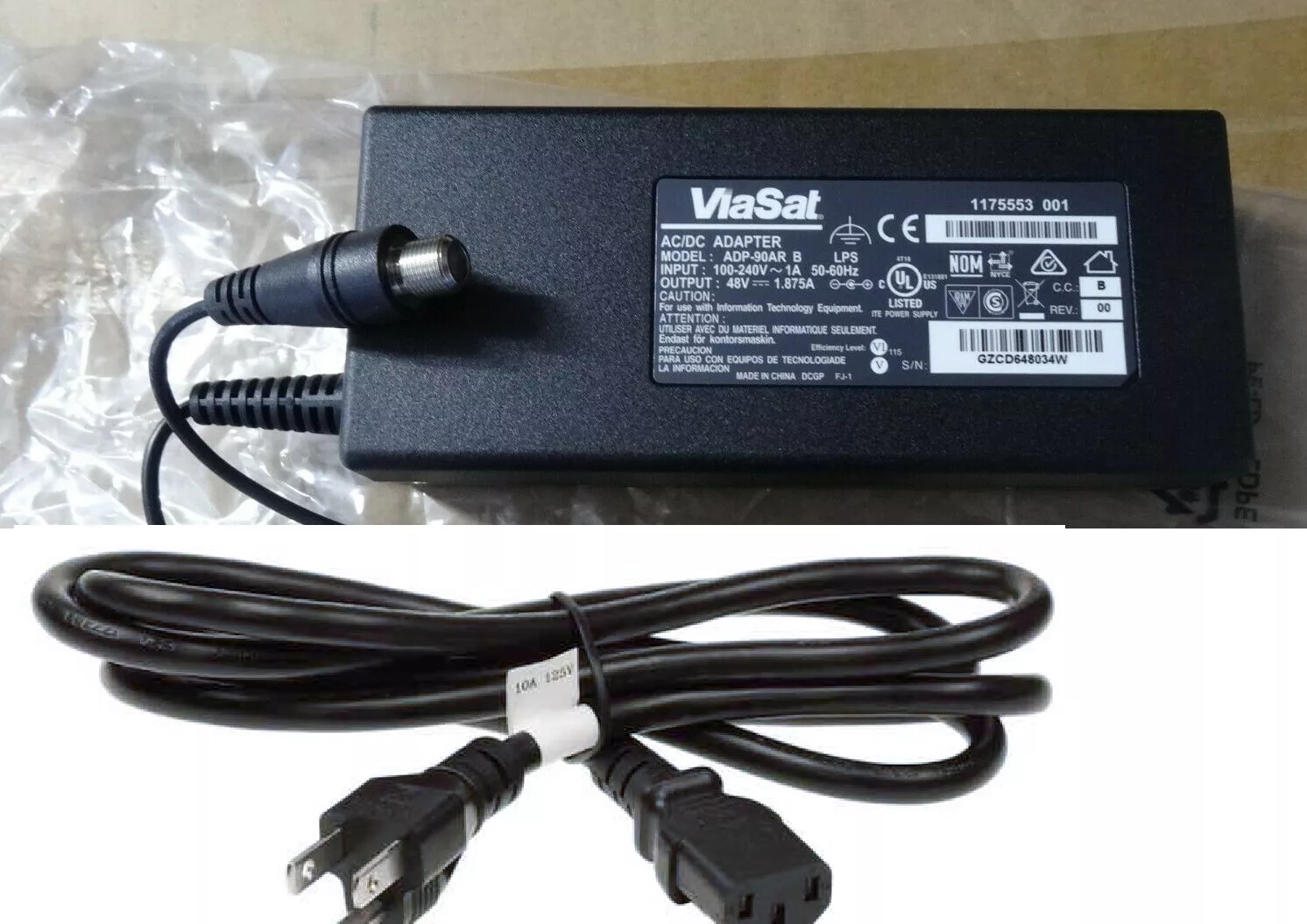 Genuine Original ViaSat AC Adapter Power Supply ADP-90AR B 48V RM4100N RM5110 ORIGINAL VIASAT SATELLITE MODEM AC ADAPTE