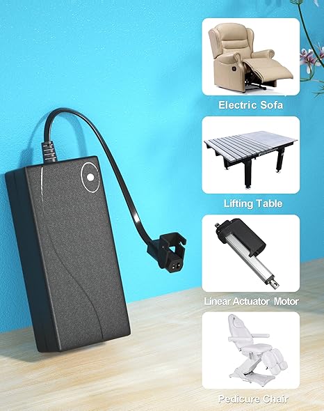 Power Recliner Power Supply, AC/DC Switching Power Supply Transformer 2-pin 29V/24V 2A Adapter with AC Power Cord for El