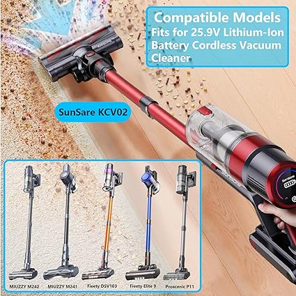 31V Charger for 25.9V Battery Cordless Vacuum Cleaner Replacement for Fieety, SunSare, Proscenic, MIUZZY 25.9V Lithium I