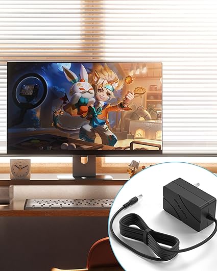 Replacment for Koorui Monitor Powre Cord Compatible with for Koorui 24E4 24N50C 24N1 24N1A 22N1 21.5'' 24'' LED Full HD