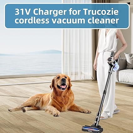 Charger for Trucozie Cordless Vacuum Cleaner, 31V Replacement Charger Compatible with Trucozie T350 Stick Cordless Vacuu