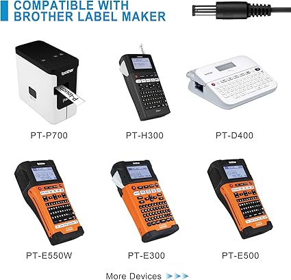 12V 2A Printer Charger AD-E001 AC Power Adapter Compatible with P-Touch Edge Label Maker PT-D400 PT-D400AD PT-D450 PT-D6