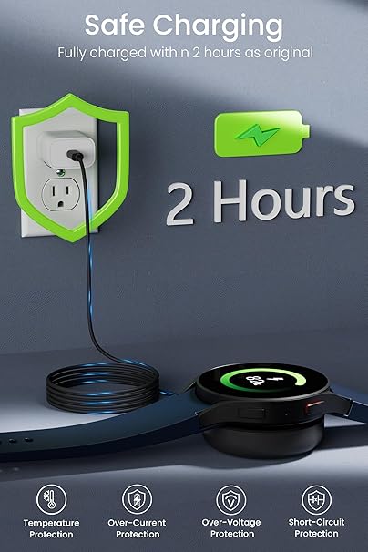 USB C Cable Compatible with Samsung Galaxy Watch 7/Ultra/6/6 Classic/5/5 Pro/4/4 Classic/3/Fe/Active2/Active Wireless Ch