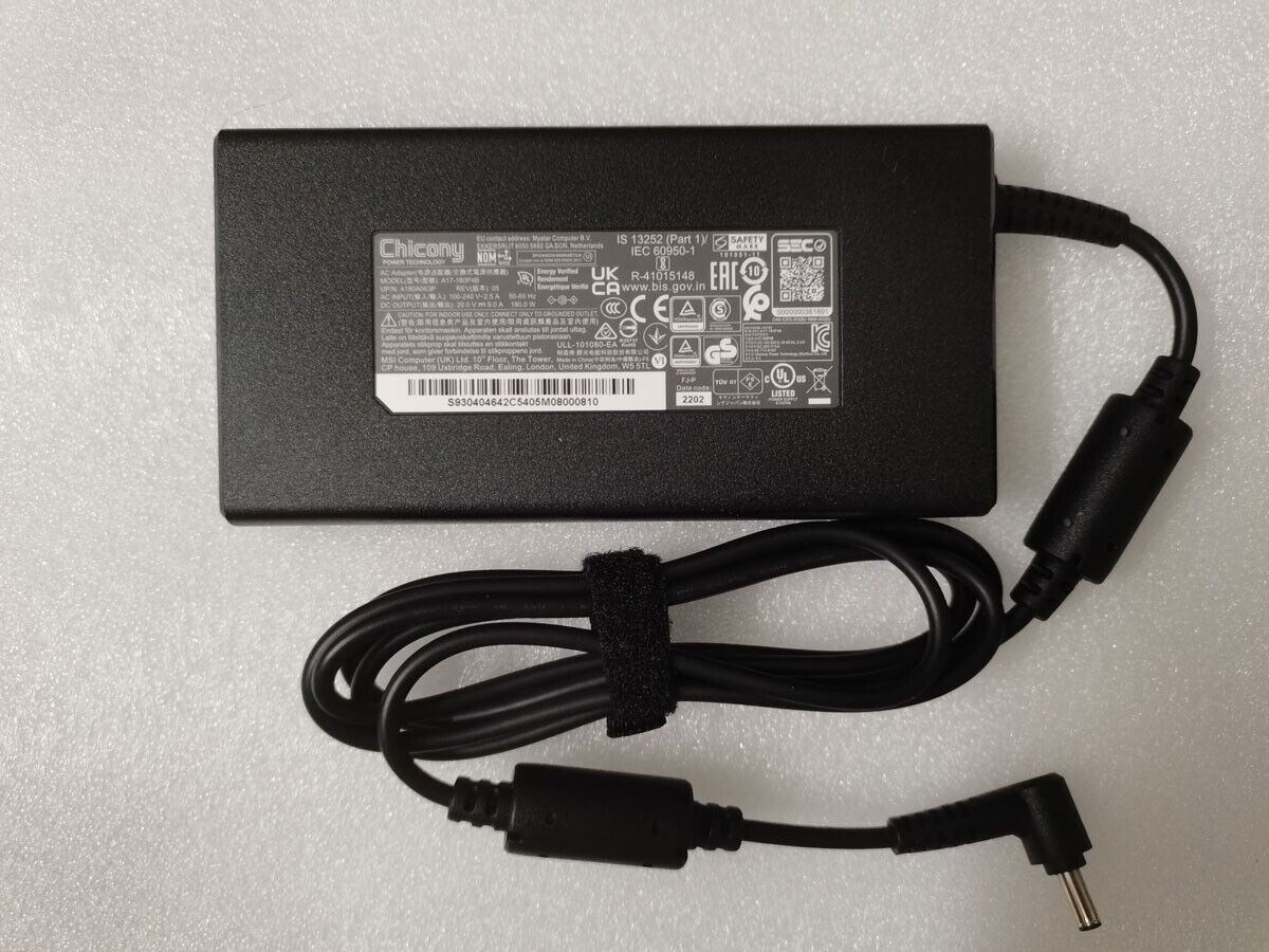 Genuine 20V 9.0A A17-180P4B For MSI Crosshair 15 A11UEK-205US 180W 4.5mm Adapter Compatible Brand For MSI Non-Domestic
