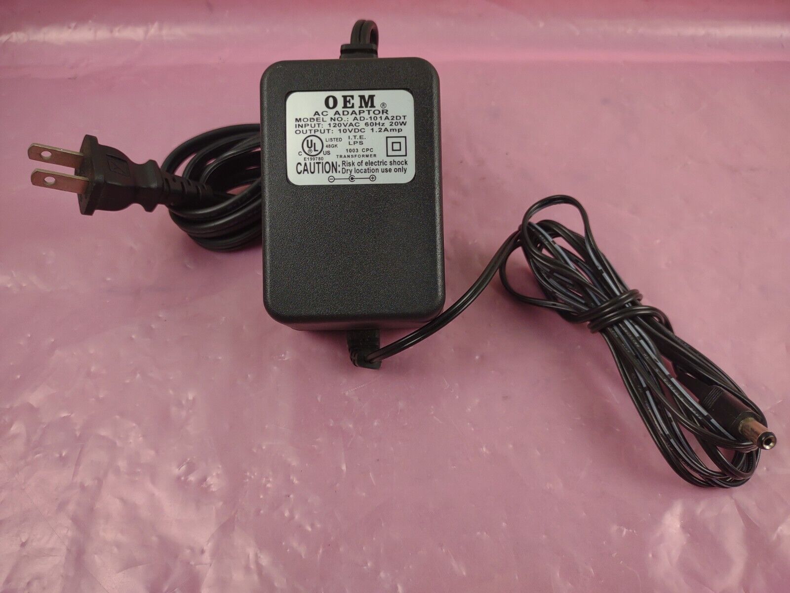 AD-101A2DT AC Adaptor Output 10V DC 1.2Amp Power Supply Transformer Type: Transformer Features: Powered MPN: AD-1