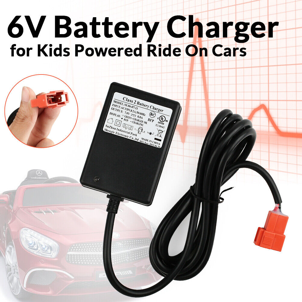 6V Battery Charger for Kid Trax Audi R8 Spyder BMW X6 Avigo Mini ATV Ride On Car 7 Volt Battery Charger for Kid Trax an