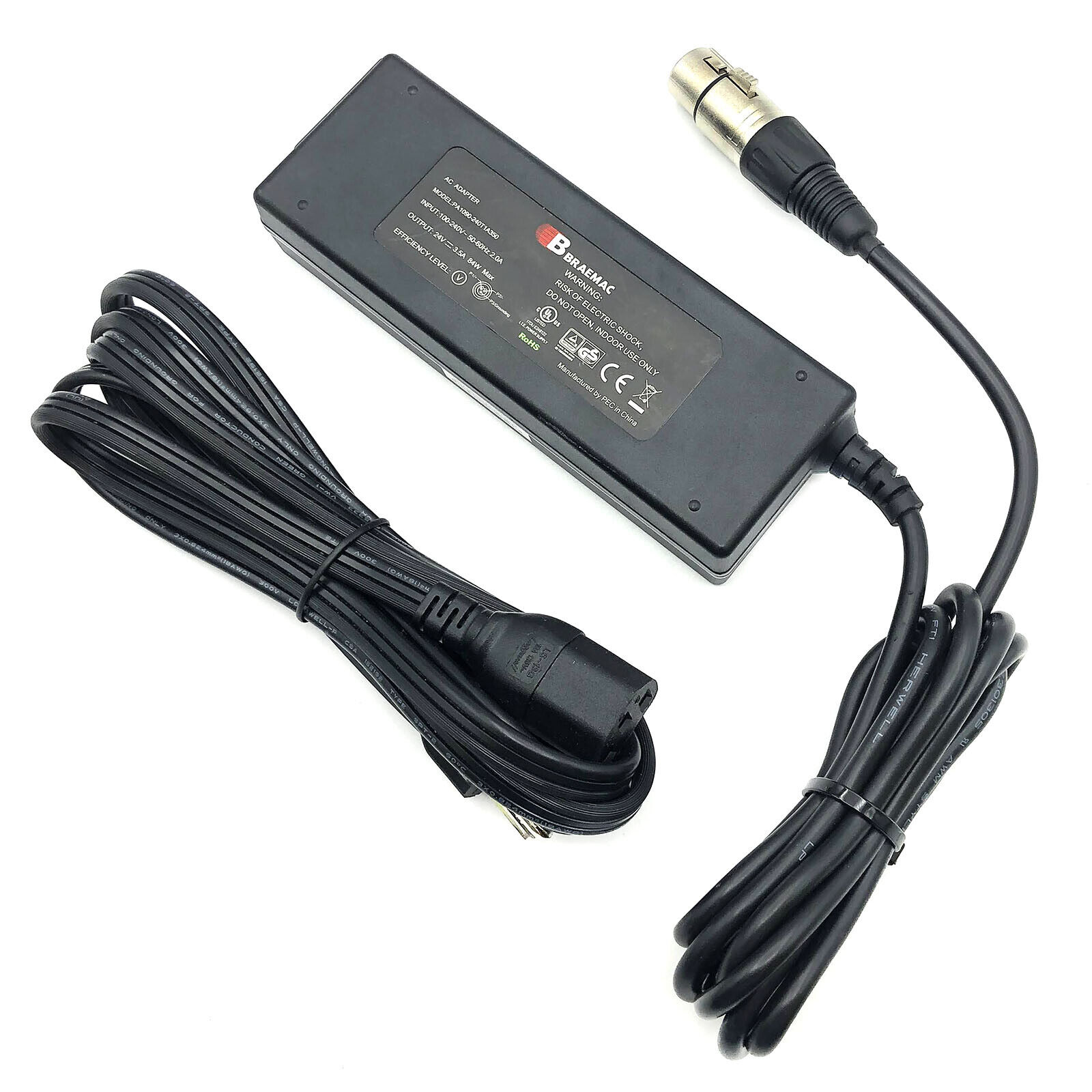NEW Braemac 24V 3A Power Supply for Marshall V-R201P-AFHD LCD Monitor 4-pin XLR Brand: Braemac Type: AC DC Adapter