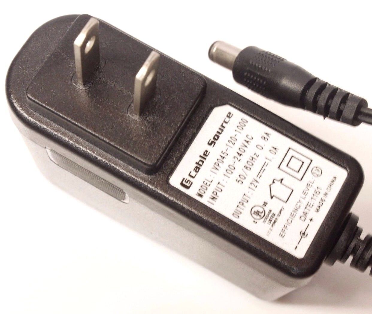 Cable Source IVP045-120-1000 AC DC Power Supply Adapter 12V 1A 1000mA Cord Brand: Cable Source Type: Adapter MPN: