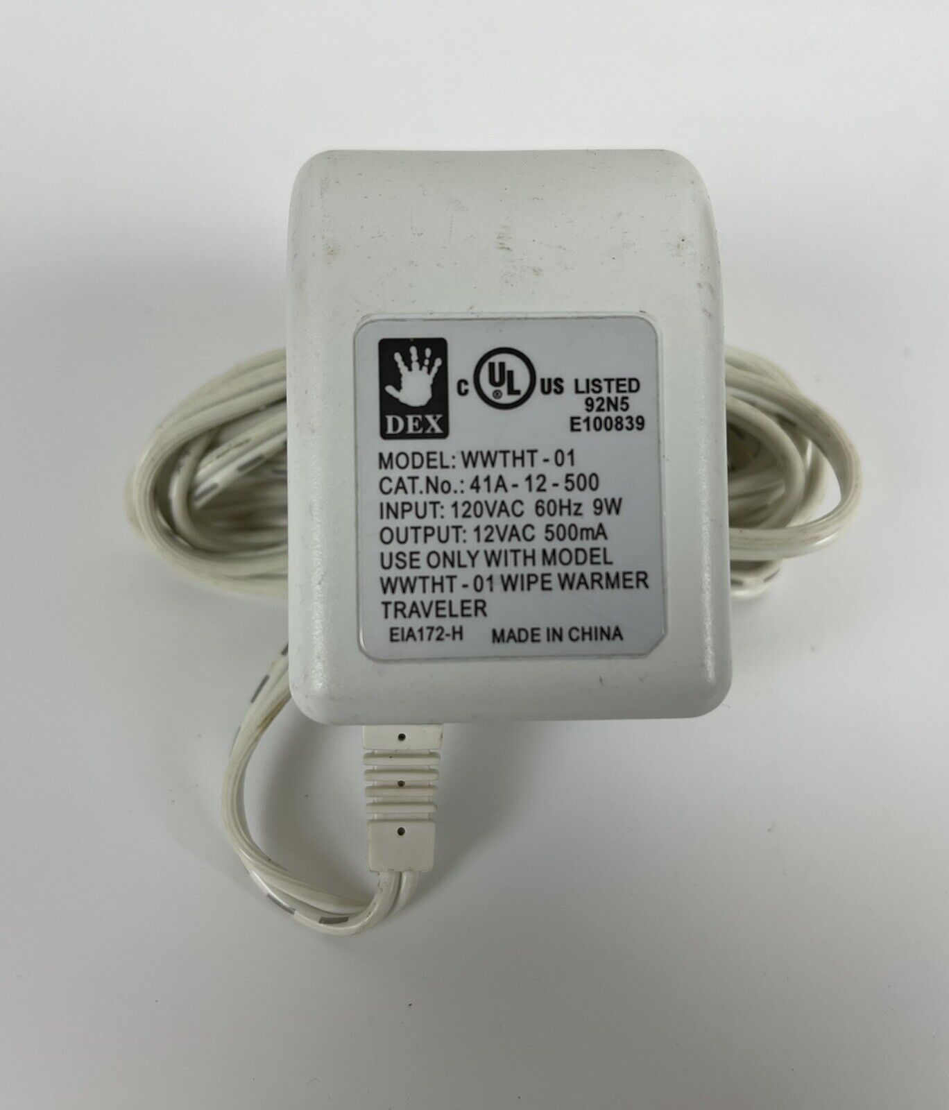 Original Power Supply AC Adapter for Dexbaby Travel Wipe Warmer WWTHT-01 12VAC Brand: Dex Type: AC/DC Adapter Connec