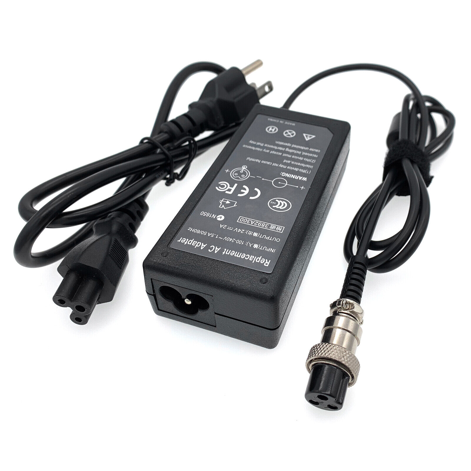 24V Battery Charger Electric Scooter For RAZOR E100 E125 E500 S MX350 E300 E200 Cable Length: 2.4ft./0.74M Color: Black