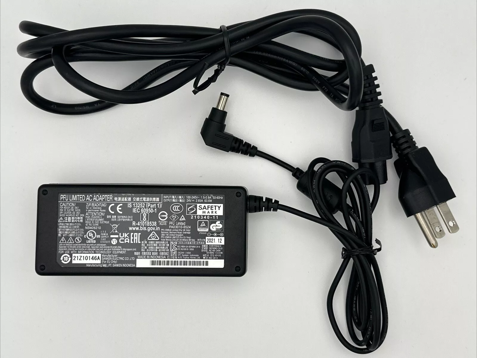 Genuine Fujitsu FI-7160 FI-7180 FI-7260 24V 2.65A AC Adapter Power Supply + Cord Brand Fujitsu Compatible Brand For Fuj