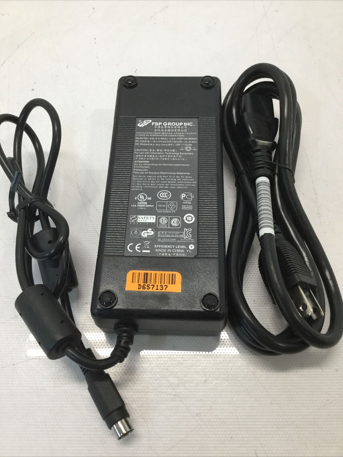 Original FSP Power Supply AC/DC Adapter FSP150-AHAN1 12V 12.5A V+ to GND 4-PIN Connection Split/Duplication 1:1 Type AC