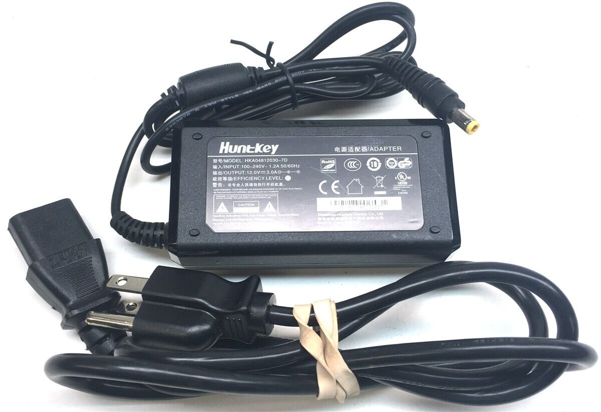 Genuine Huntkey Charger AC Adapter Power Supply HKA04812030-7D 12V 3A 36W Brand Huntkey Type AC/DC Adapter Output Volta