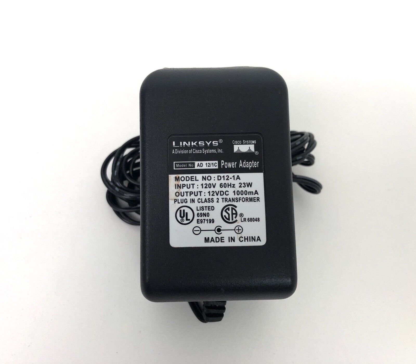 Original Linksys 12 Volt 1000mA D12-1A AC Wall Power Supply Adapter Output 12VDC Brand: Linksys Number of Ports: 12