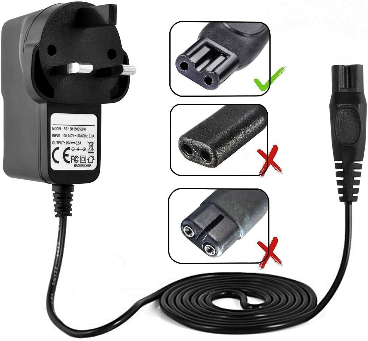 Razor Charger Charging Lead 15v Power Adapter For Phillips Shaver Series 15V Trimmer Razor Charger Compatible With Phil