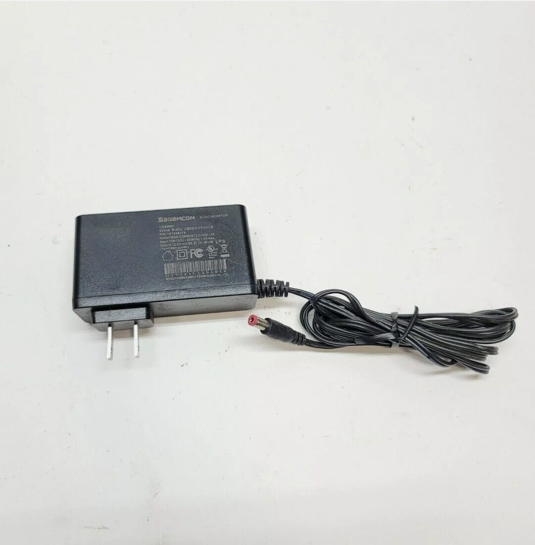 Sagemcom PN 191348119 CS50001 12V 2.5A AC/DC Power Supply Adapter Unit for Modem Brand: Sagemcom Type: AC/DC Adapte
