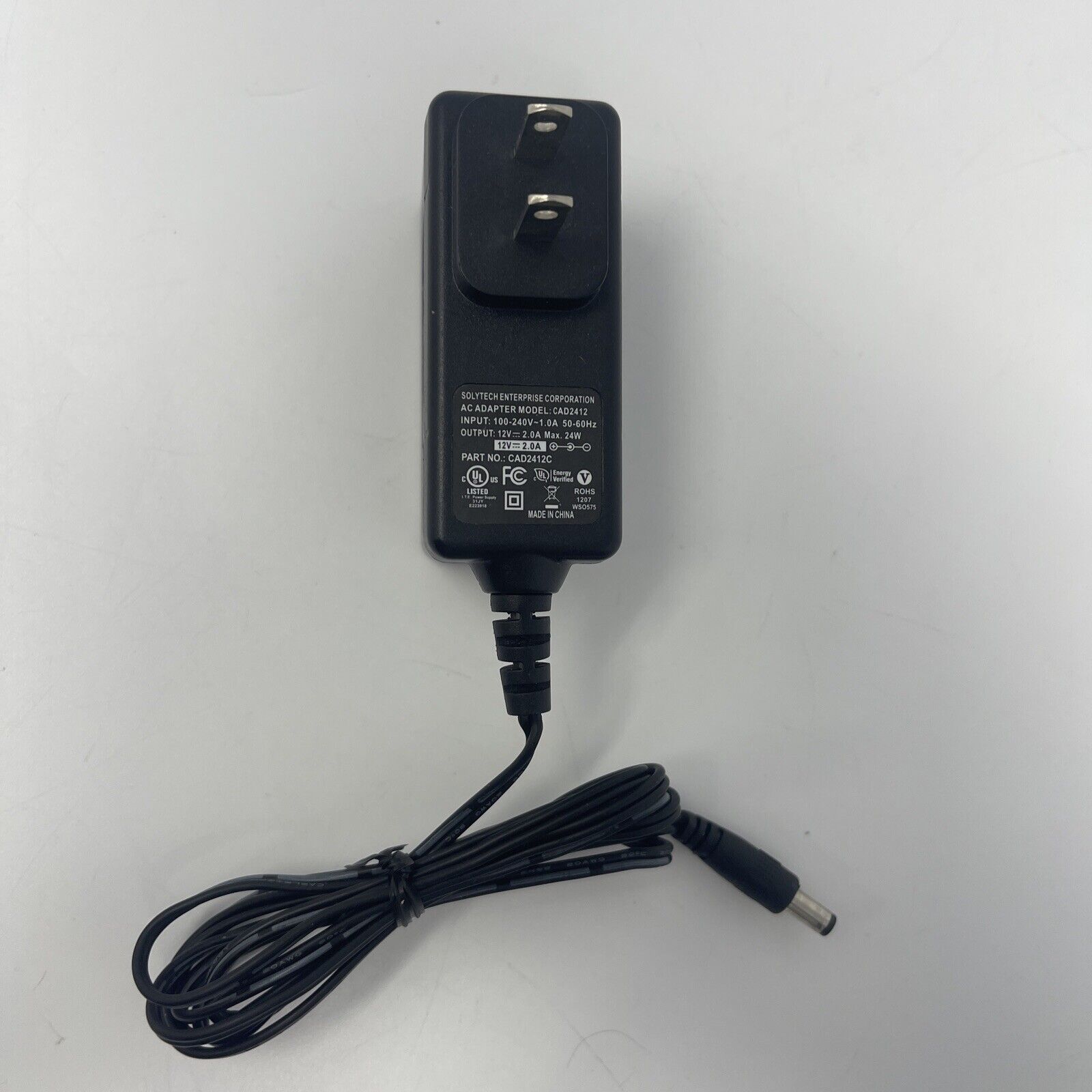 Solytech CAD2412 12V 2A 2.0A 2000mA Power Supply AC Adapter Charger Cable Brand: Solytech Type: AC/DC Adapter Conn - Click Image to Close