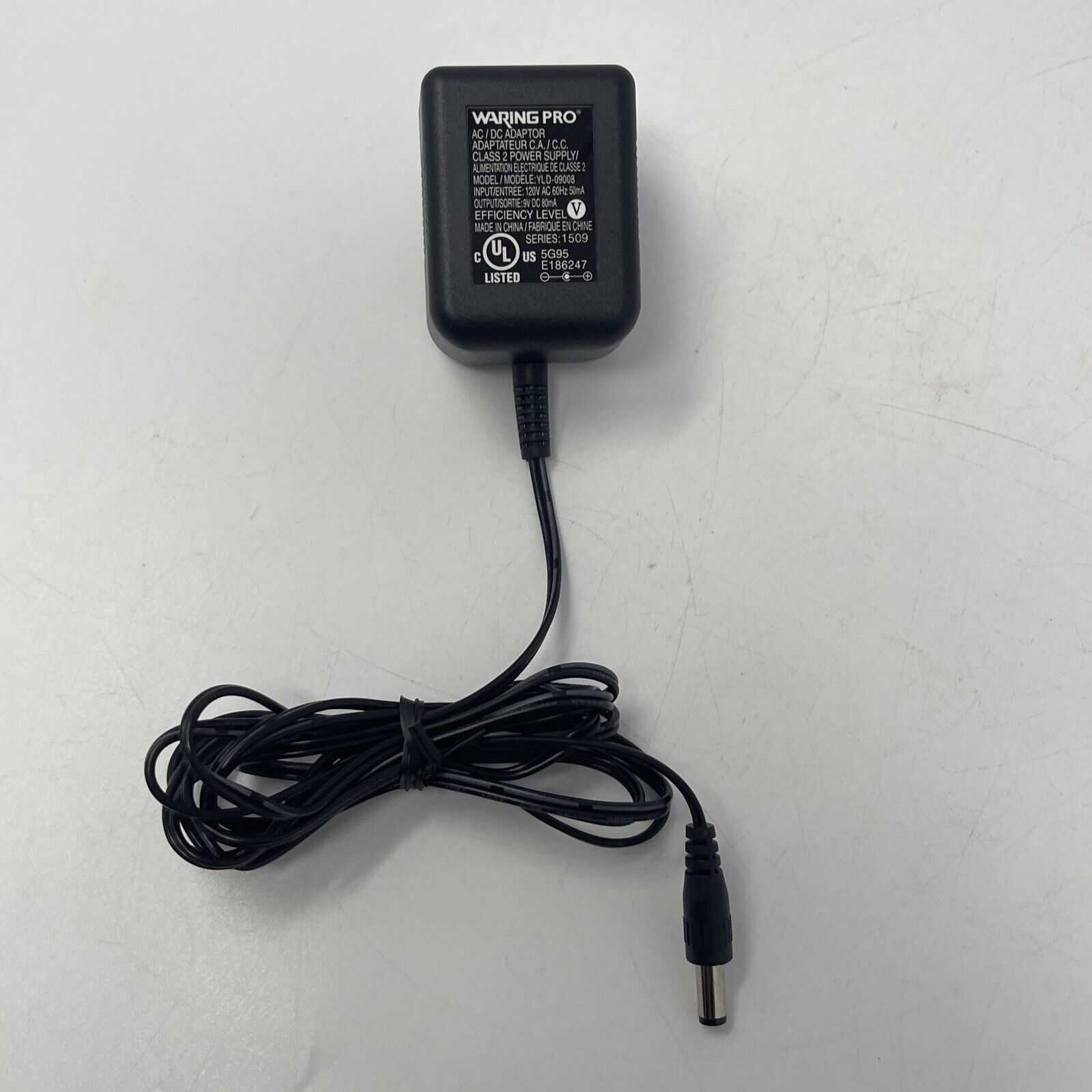 Waring Pro AC DC Adapter Power Supply YLD-09008 Series 1509 9V 80mA Brand: Unbranded Type: AC/DC Adapter Features: