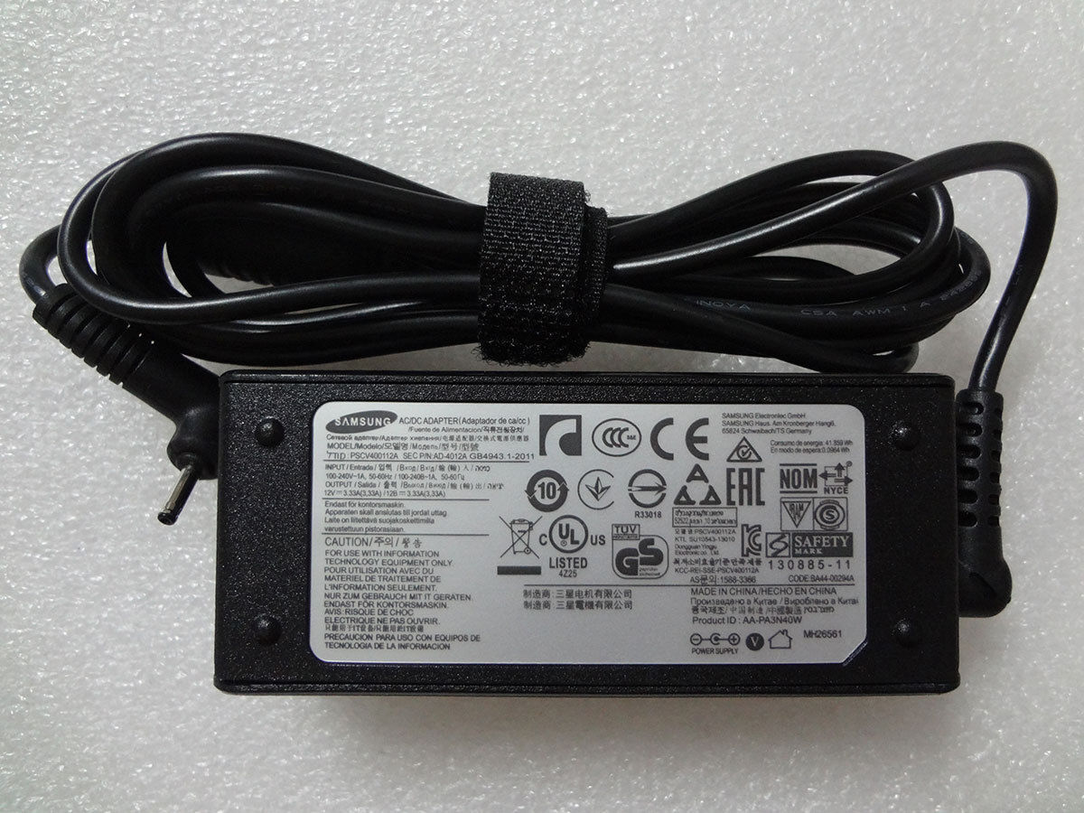 Genuine 12V 3.33A 40W For Samsung Chromebook 11.6" XE303c12-a01us OEM AC Adapter Bundled Items Power Cable Color Black